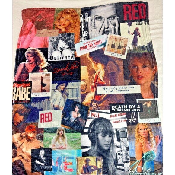 Taylor Swift Collage Small Throw Blanket 40x48 Soft Plush Wall Decor EUC - Picture 1 of 16